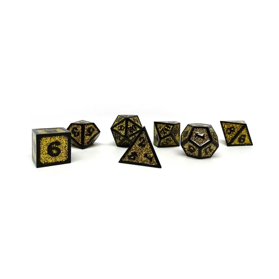 Героический кубик металлического блеска — желтый с черным (7), Dice - Metal 7 Piece Poly Sets (Easy Roller Dice)
Героический кубик металлического блеска — желтый с черным (7), Dice - Metal 7 Piece Poly Sets (Easy Roller Dice)