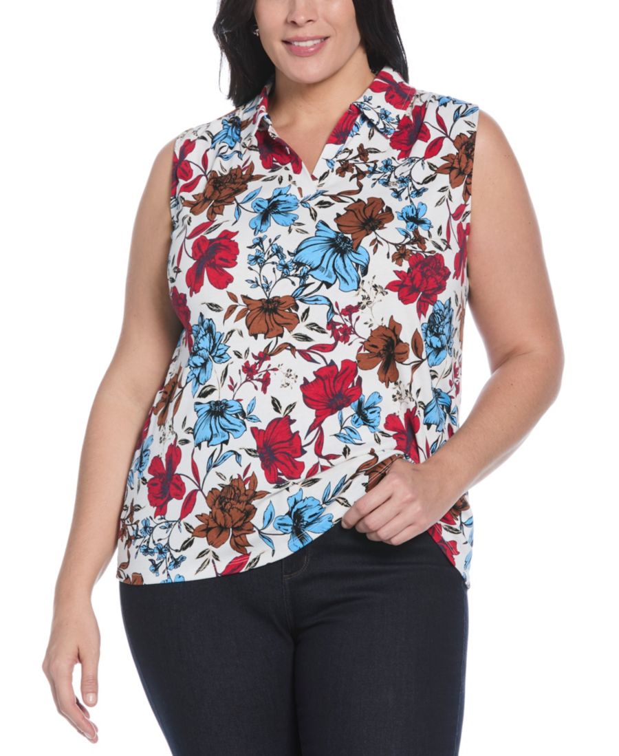 Футболка-поло с V-образным вырезом и принтом букета больших размеров Rafaella, Star white
Футболка-поло с V-образным вырезом и принтом букета больших размеров Rafaella, Star white