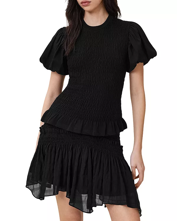 Топ Dael с баской и пышными рукавами Allsaints, черный
Топ Dael с баской и пышными рукавами Allsaints, черный