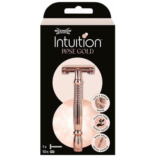 Классическая женская бритва для бритья со сменной ручкой + 10 лезвий Wilkinson, Intuition Rose Gold
Классическая женская бритва для бритья со сменной ручкой + 10 лезвий Wilkinson, Intuition Rose Gold