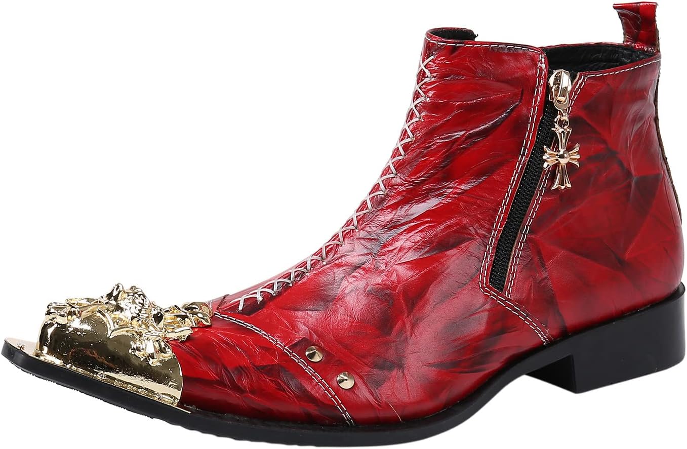 Ботинки Santimon Mens Chelsea для Челси Платье Повседневная Вечеринка Диско Вестерн Ботинки Металлический Носок Крыло Натуральная Кожа Двухмолние Ботинки до Щиколотки Певец Бальные Свадебные Выпускные Ковбойские Ботинки, красный
Ботинки Santimon Mens Chelsea для Челси Платье Повседневная Вечеринка Диско Вестерн Ботинки Металлический Носок Крыло Натуральная Кожа Двухмолние Ботинки до Щиколотки Певец Бальные Свадебные Выпускные Ковбойские Ботинки, красный