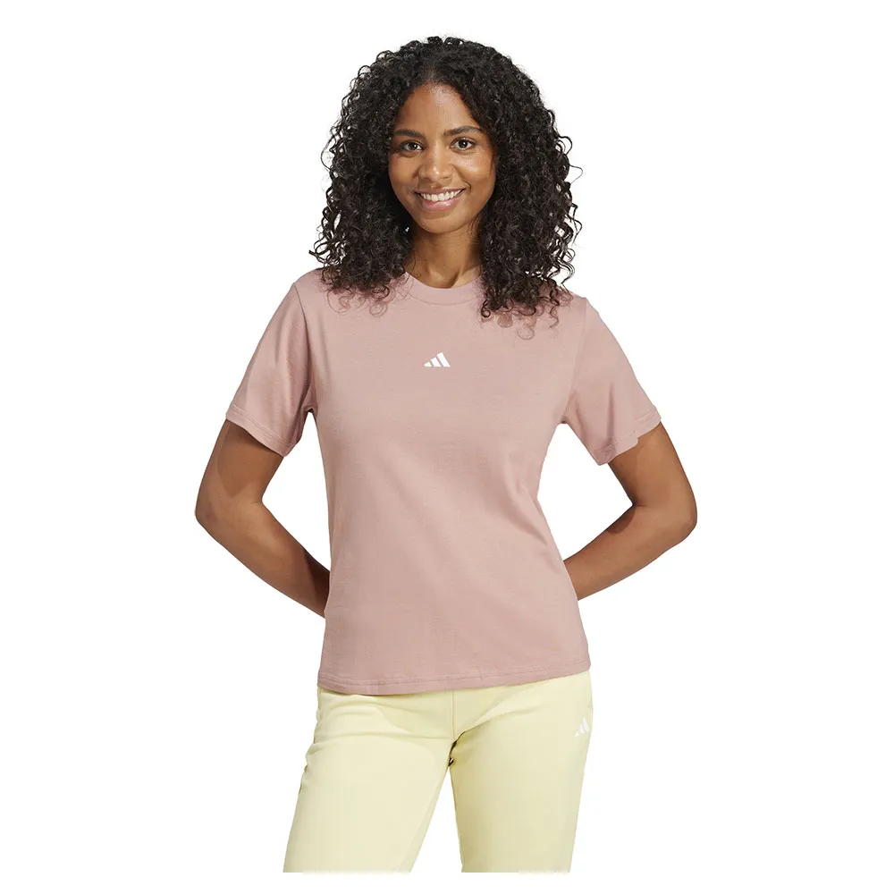 Футболка с коротким рукавом adidas Essentials Small Logo Cotton, розовый 
Футболка с коротким рукавом adidas Essentials Small Logo Cotton, розовый