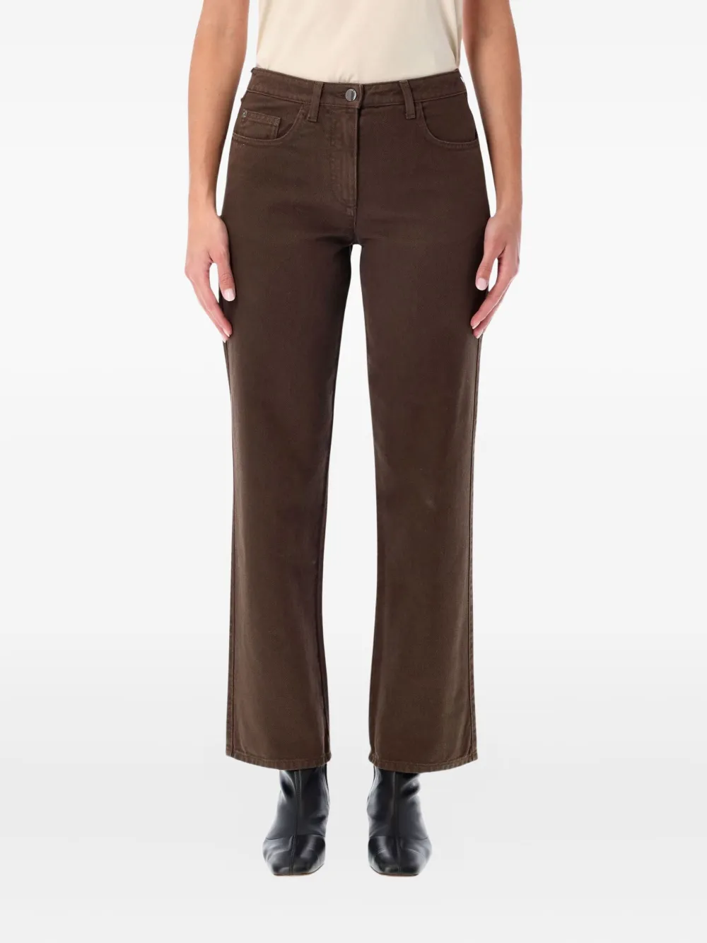 Джинсы из денима с пятью карманами Emporio Armani, коричневый
Джинсы из денима с пятью карманами Emporio Armani, коричневый