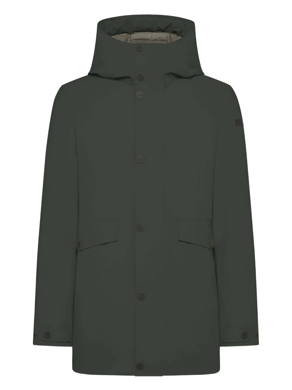 Пальто на пуговицах с капюшоном RRD, зеленый 
Пальто на пуговицах с капюшоном RRD, зеленый