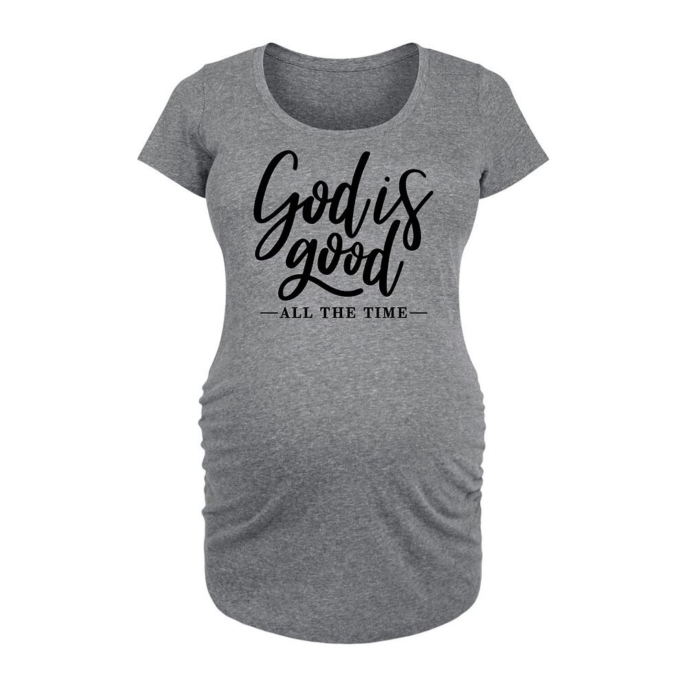 Футболка с рисунком Maternity God Is Good All Time Licensed Character, цвет Heather Gray 
Футболка с рисунком Maternity God Is Good All Time Licensed Character, цвет Heather Gray