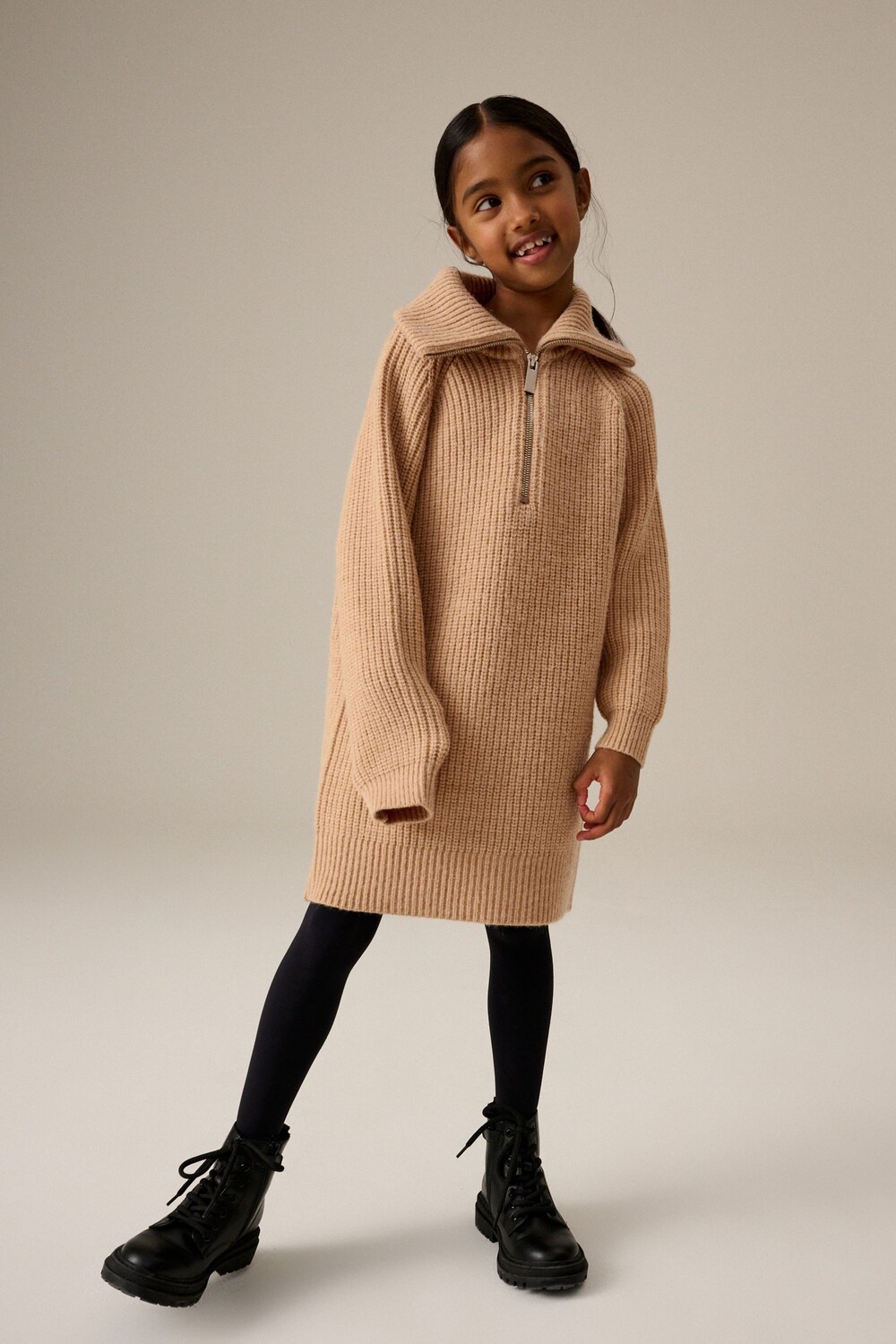 Платье джемпер на молнии (3 16 лет) Next, экрю