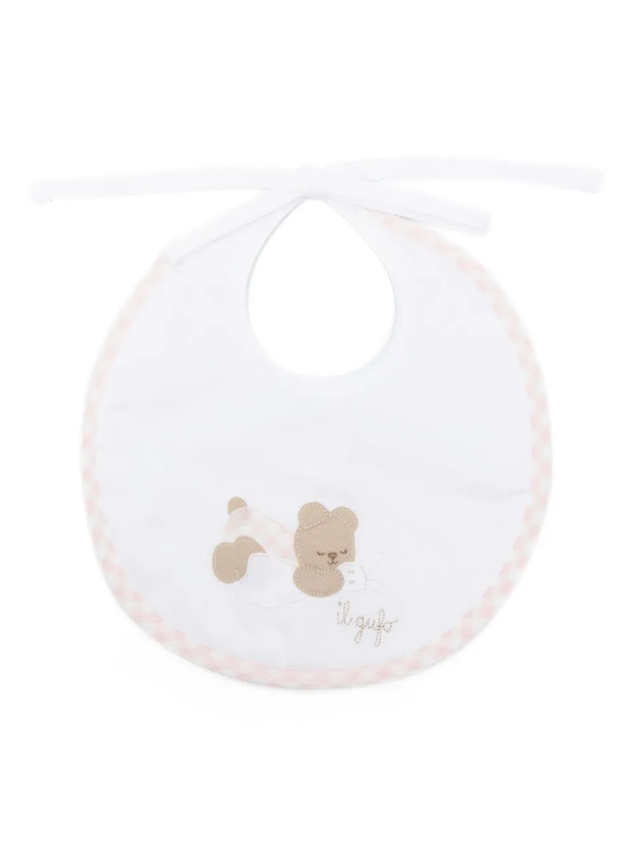 Нагрудник с вышитым плюшевым мишкой Il Gufo, белый
Нагрудник с вышитым плюшевым мишкой Il Gufo, белый