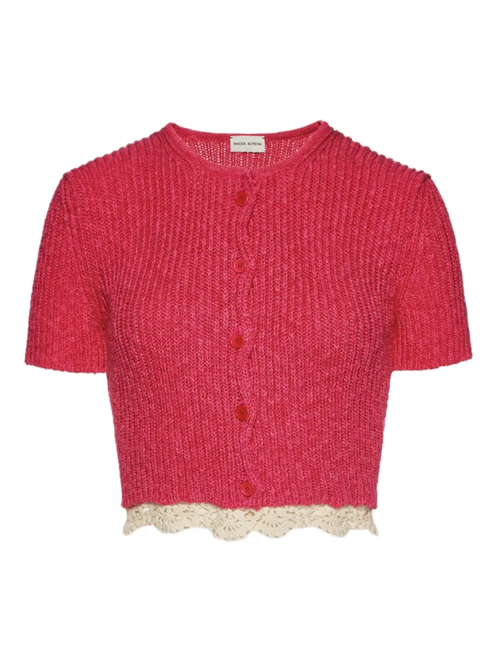 Укороченный кардиган на пуговицах Magda Butrym, розовый
Укороченный кардиган на пуговицах Magda Butrym, розовый