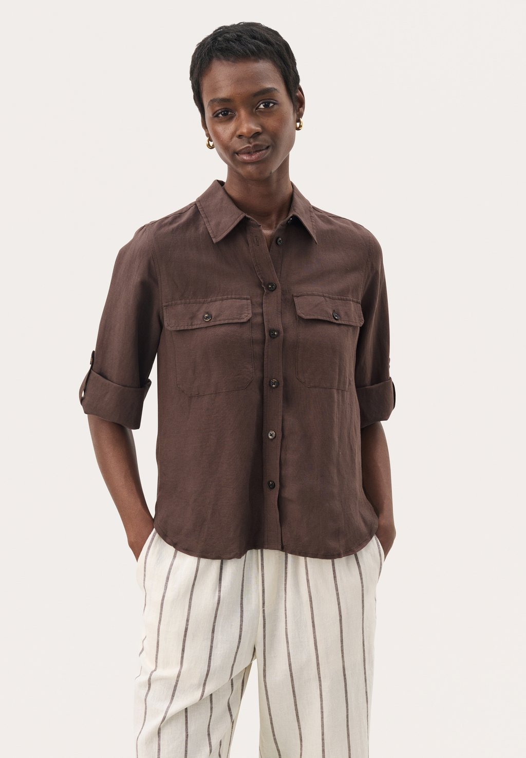 Блузка на пуговицах RAYANI Part Two, коричневый
Блузка на пуговицах RAYANI Part Two, коричневый