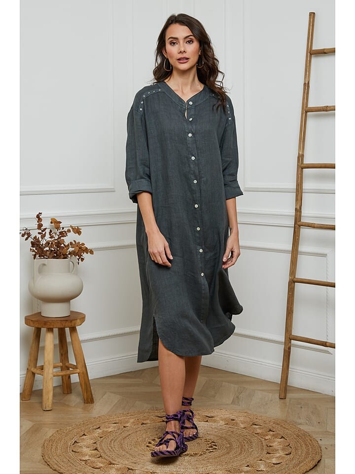 Длинное платье La Compagnie Du Lin Leinen, антрацит
Длинное платье La Compagnie Du Lin Leinen, антрацит