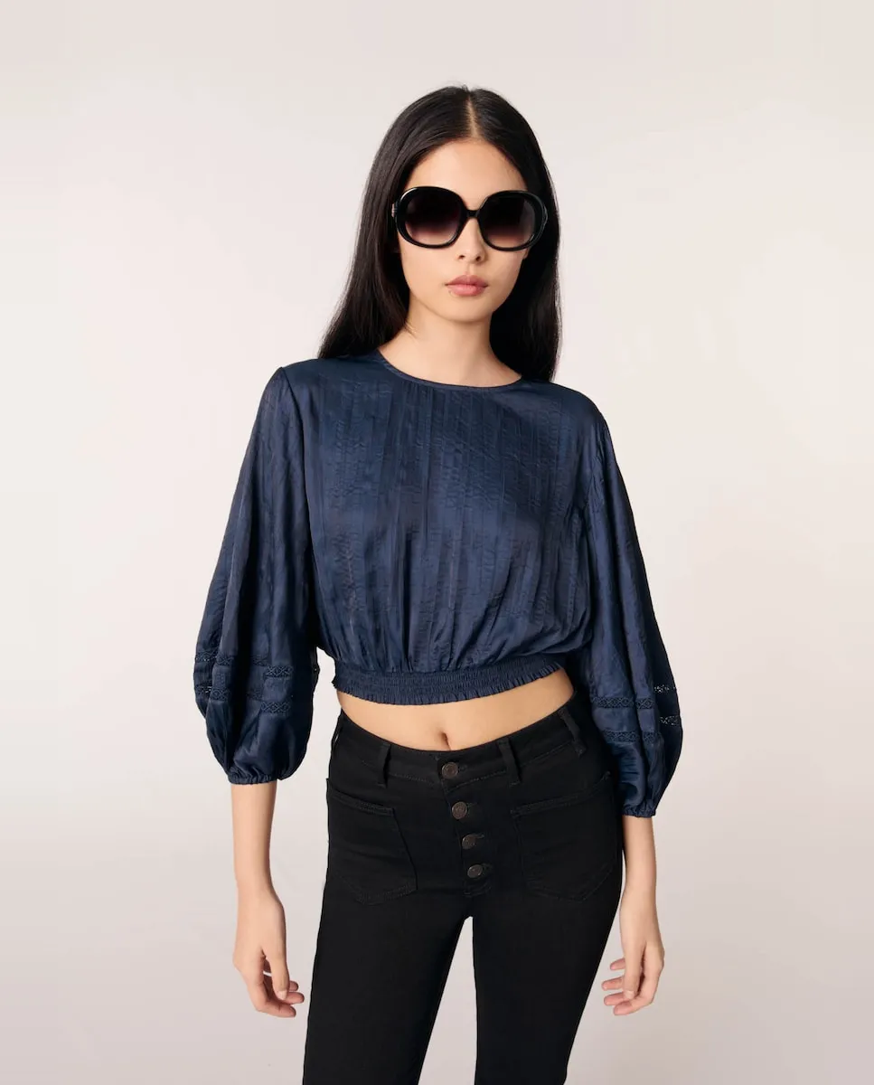 Женский короткий атласный топ Maje, тёмно-синий
Женский короткий атласный топ Maje, тёмно-синий