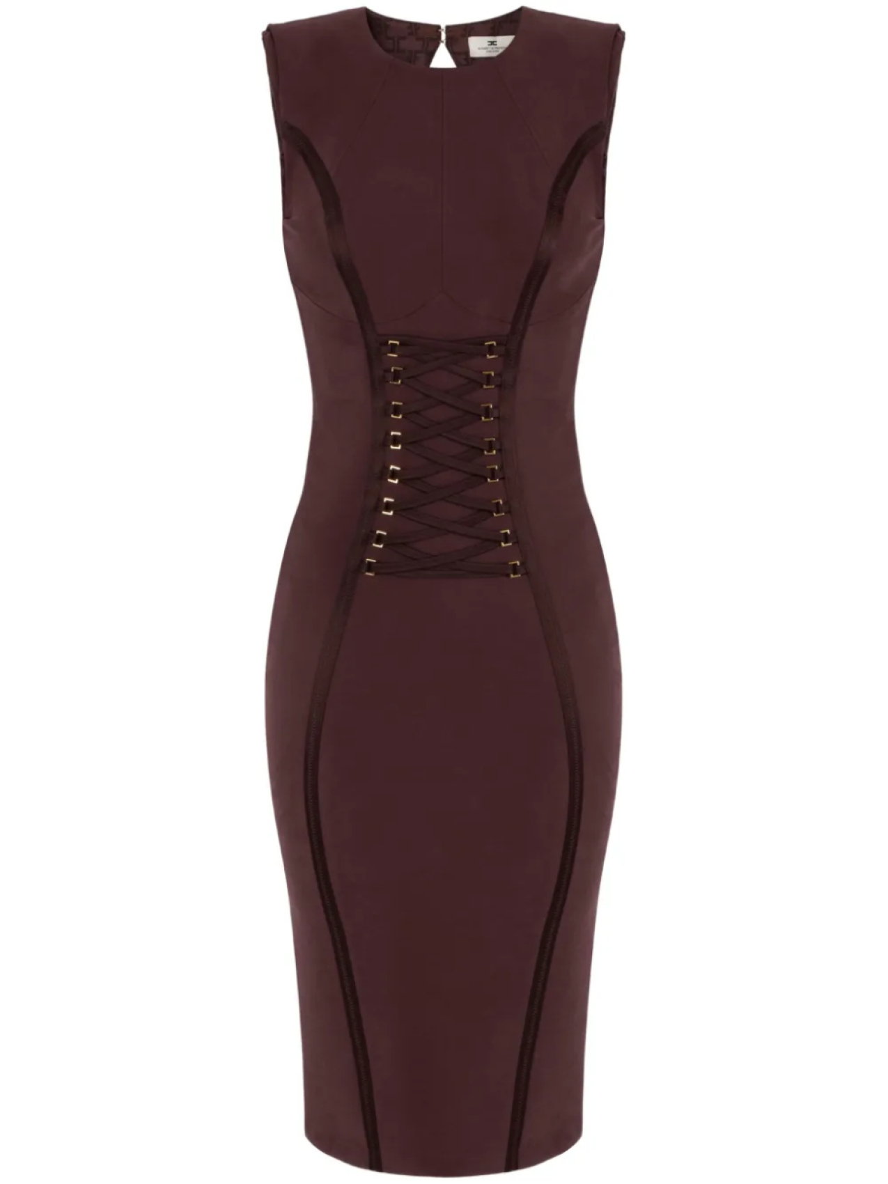 Платье миди с перекрестной отделкой и кружевом Elisabetta Franchi, коричневый
Платье миди с перекрестной отделкой и кружевом Elisabetta Franchi, коричневый