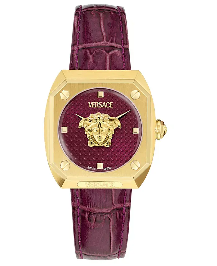 Женские часы Swiss Medusa Antares с бордовым кожаным ремешком 35mm Versace
Женские часы Swiss Medusa Antares с бордовым кожаным ремешком 35mm Versace