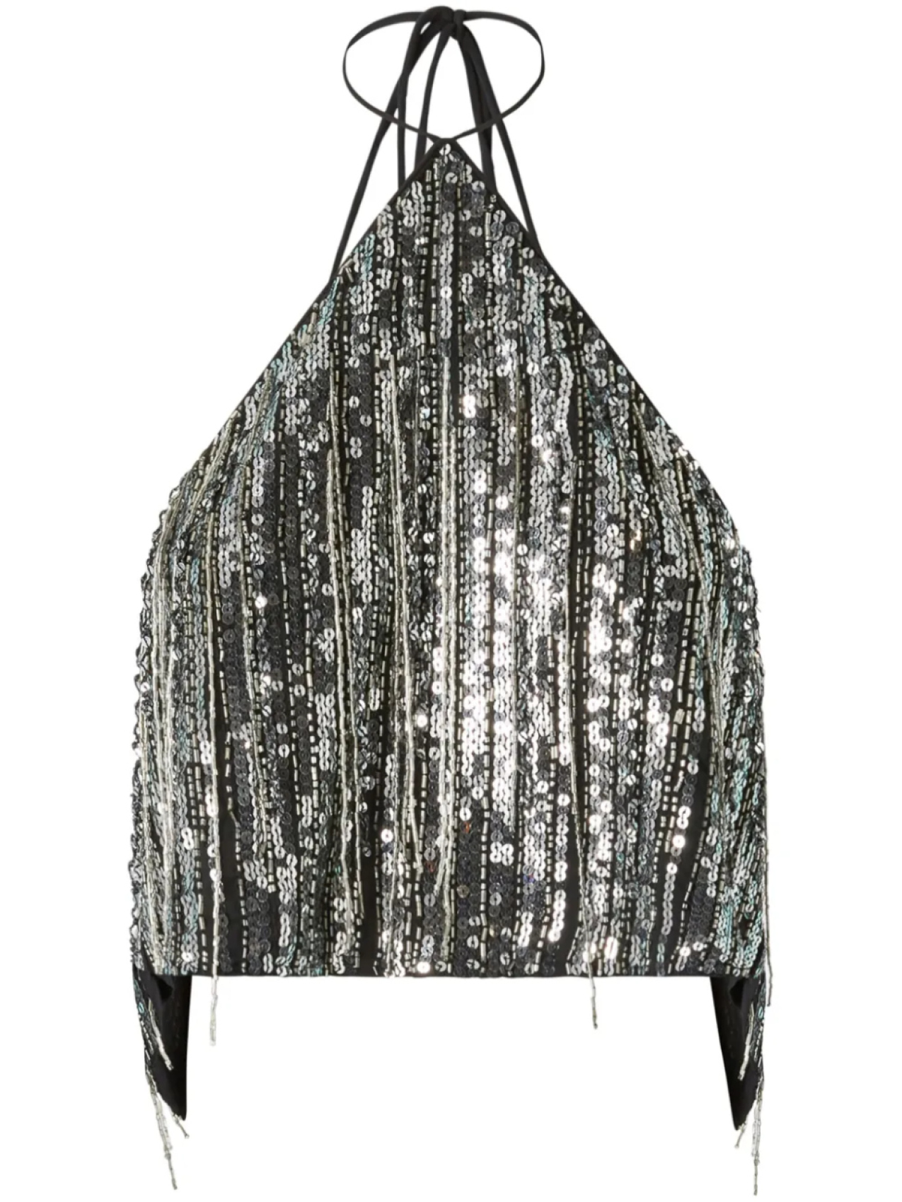 PINKO топ с пайетками, серебряный 
PINKO топ с пайетками, серебряный