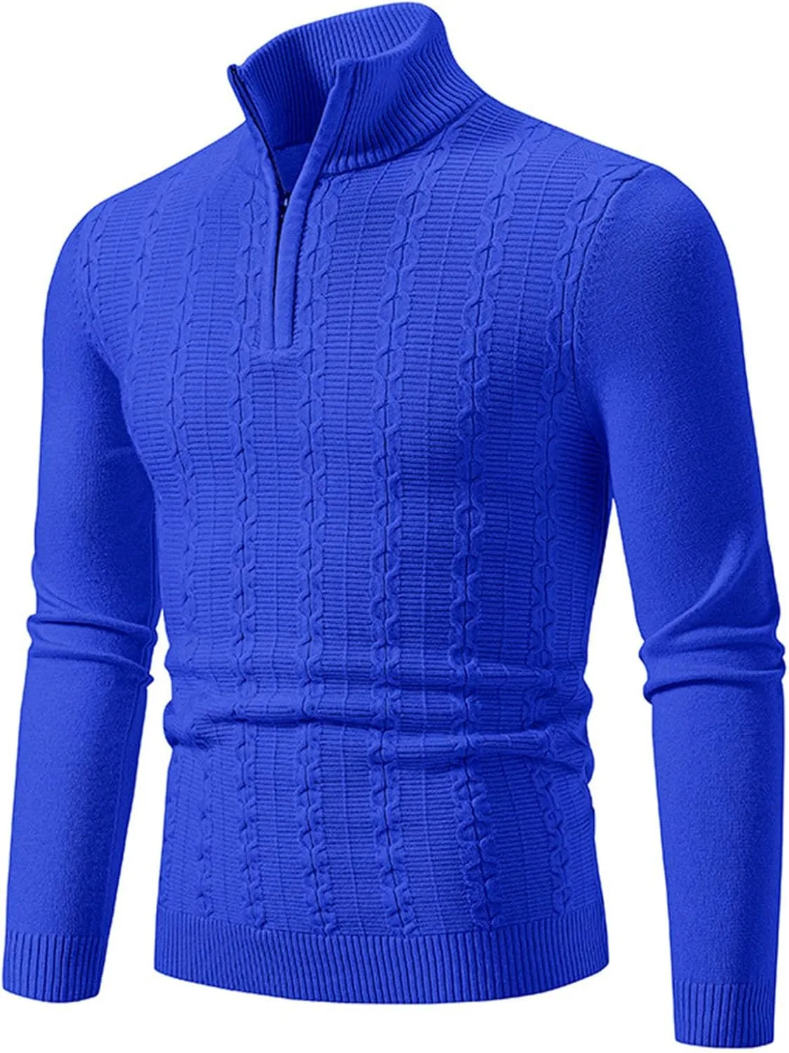 Мужской свитер с кабельной вязкой и воротником-стойкой QUNPIU
Мужской свитер с кабельной вязкой и воротником-стойкой QUNPIU