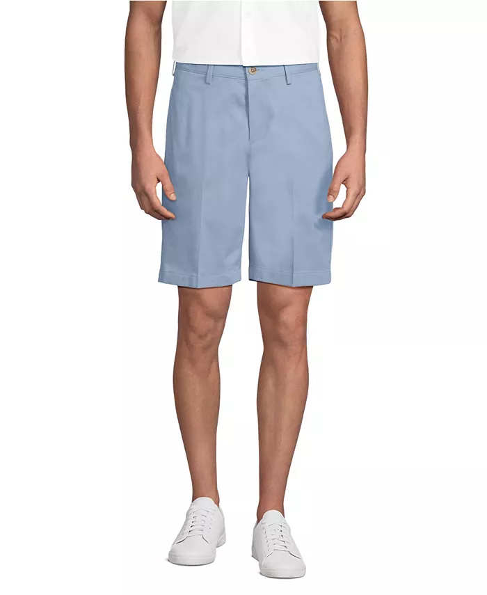 Мужские немнущиеся шорты-чинос Plain Front длиной 9" Lands' End, синий 
Мужские немнущиеся шорты-чинос Plain Front длиной 9" Lands' End, синий