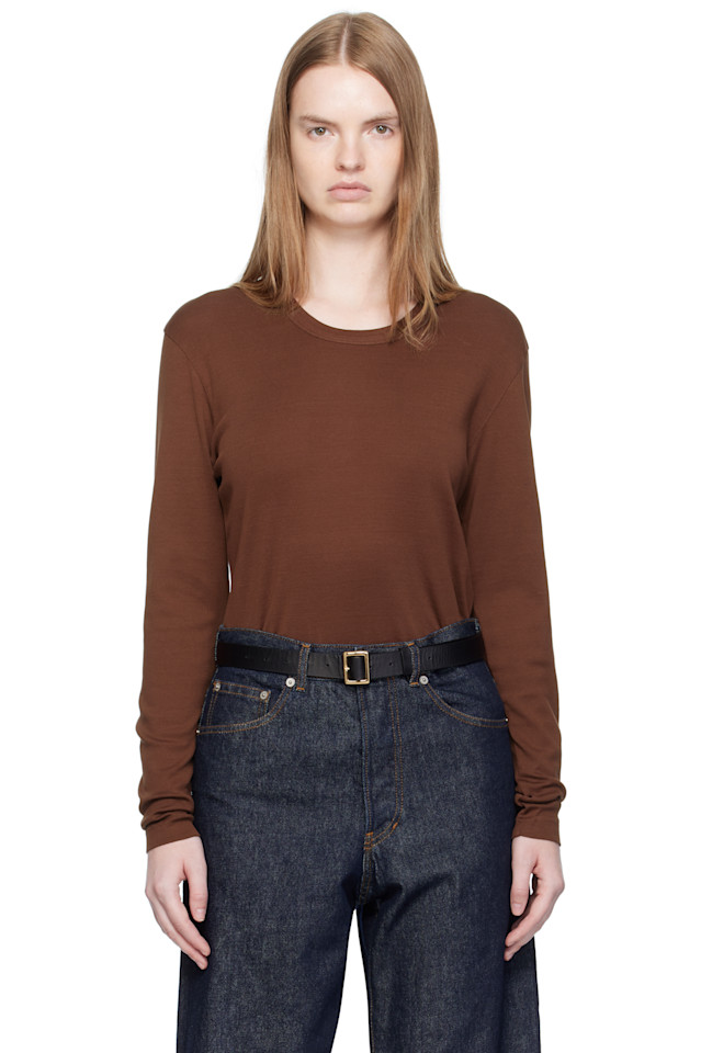 Lemaire Футболка с длинными рукавами в рубчик коричневого цвета, Коричневый, Lemaire Футболка с длинными рукавами в рубчик коричневого цвета
Lemaire Футболка с длинными рукавами в рубчик коричневого цвета, Коричневый, Lemaire Футболка с длинными рукавами в рубчик коричневого цвета