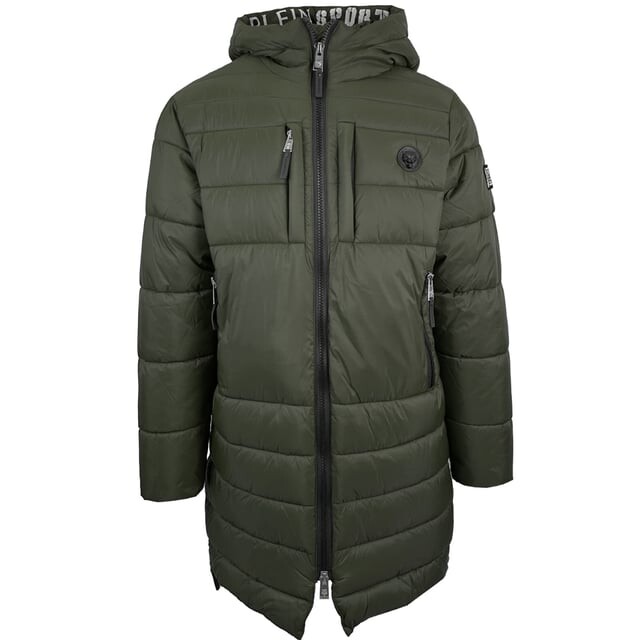 Утепленная длинная куртка с небольшим круглым логотипом и логотипом Plein Sport, зеленый
Утепленная длинная куртка с небольшим круглым логотипом и логотипом Plein Sport, зеленый
