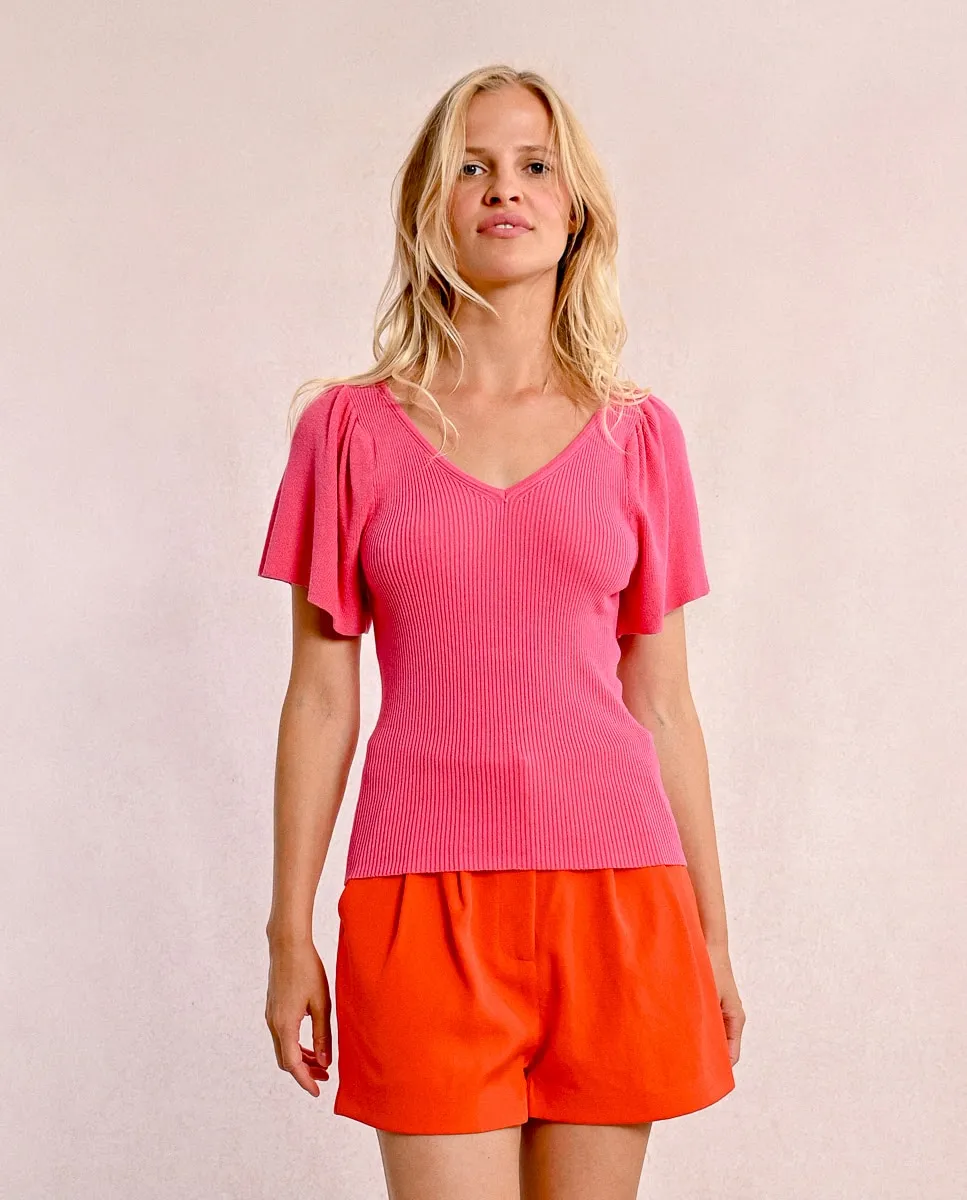 Женский свитер с короткими рукавами и завязкой сзади Molly Bracken, розовый
Женский свитер с короткими рукавами и завязкой сзади Molly Bracken, розовый