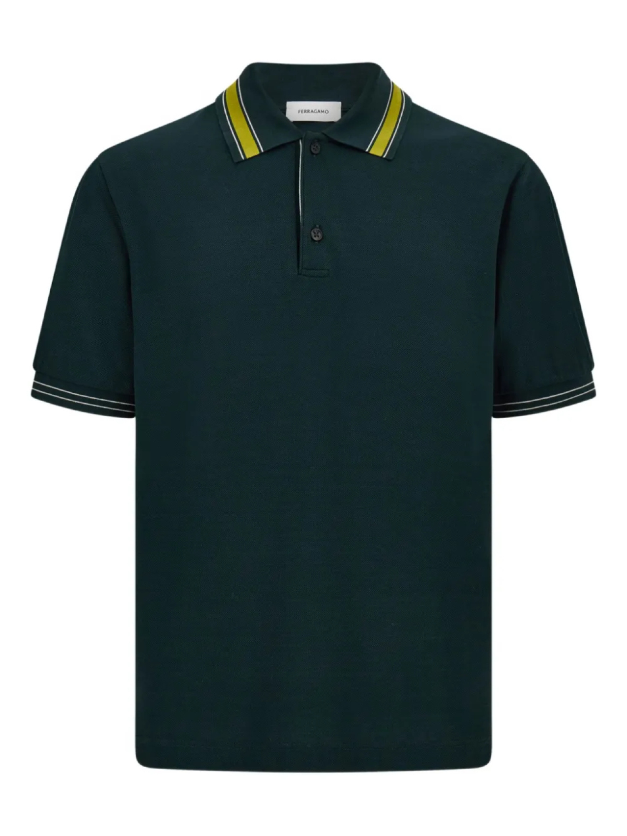 Рубашка-поло Ferragamo с полосатым воротником, зеленый
Рубашка-поло Ferragamo с полосатым воротником, зеленый