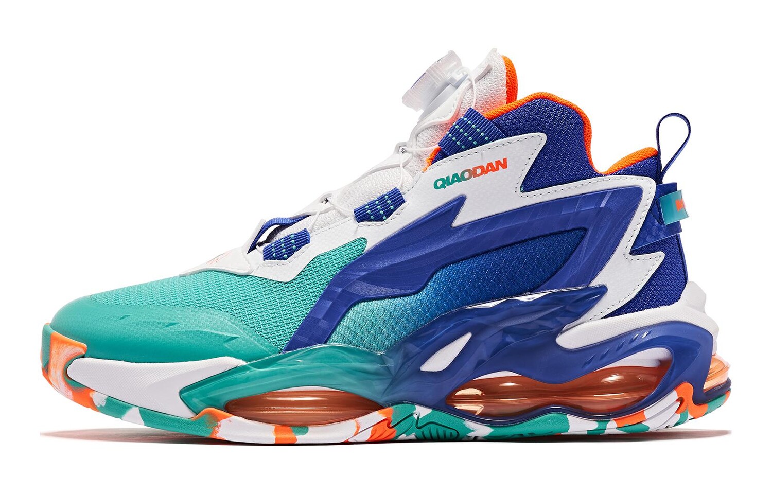 Детские баскетбольные кроссовки GS High-top Синие/Зеленые/Оранжевые Qiaodan 
Детские баскетбольные кроссовки GS High-top Синие/Зеленые/Оранжевые Qiaodan