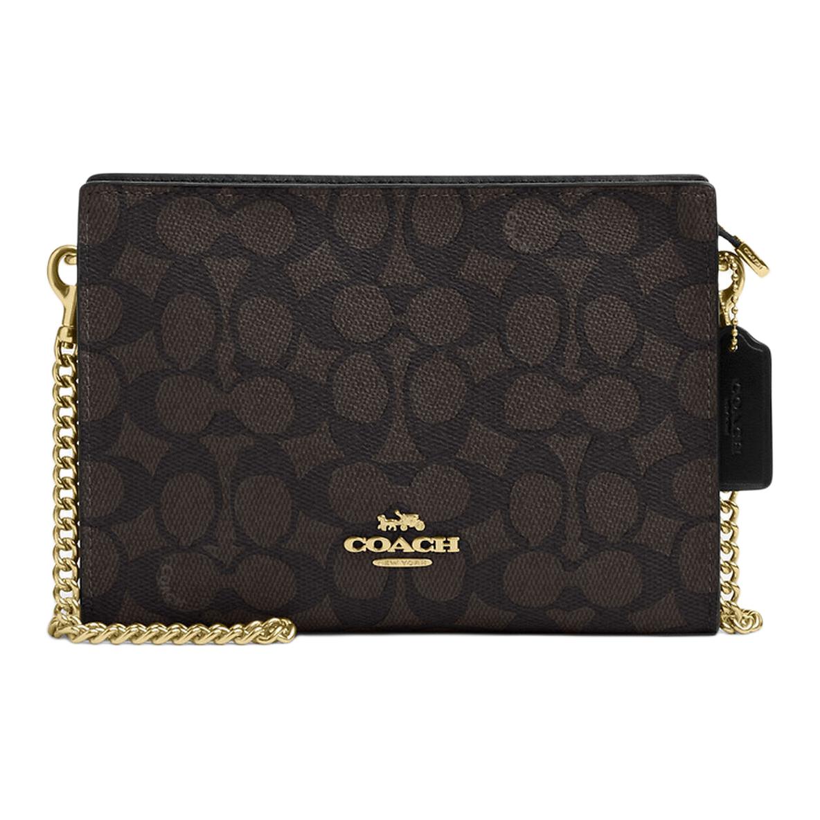 Сумка через плечо из лакированного холста, кроссбоди Trumpets для женщин, цвет грецкий орех и черный COACH
Сумка через плечо из лакированного холста, кроссбоди Trumpets для женщин, цвет грецкий орех и черный COACH