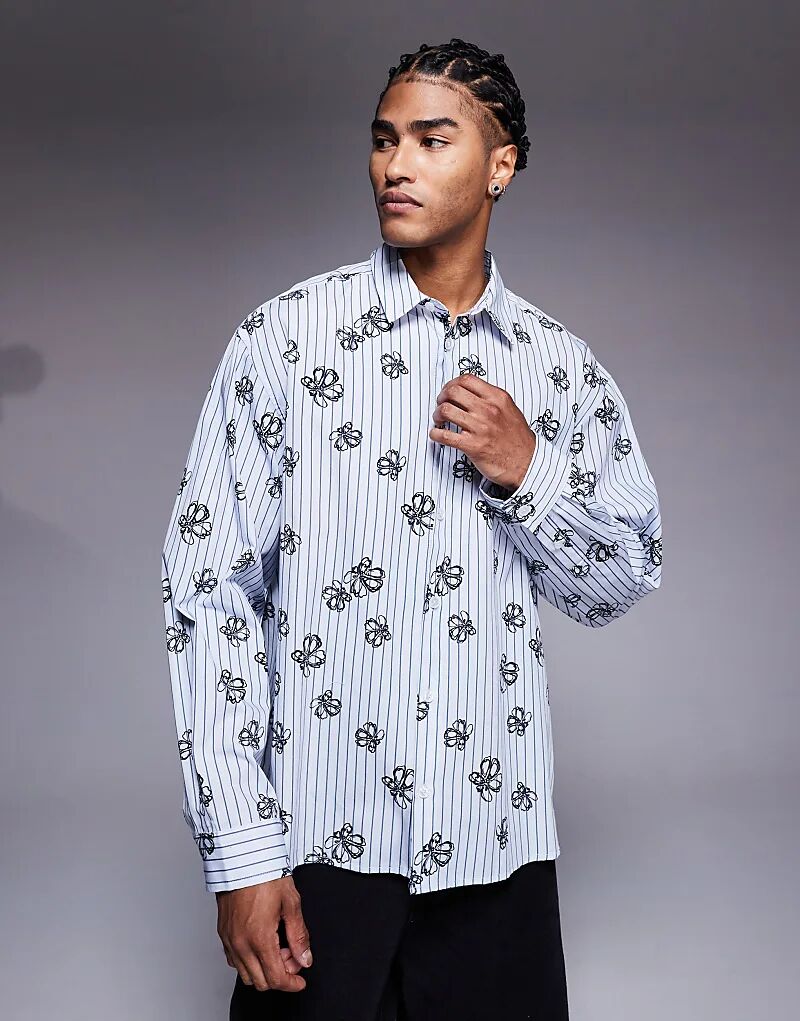 Рубашка свободного кроя ASOS DESIGN в полоску с цветочным принтом синего цвета
Рубашка свободного кроя ASOS DESIGN в полоску с цветочным принтом синего цвета