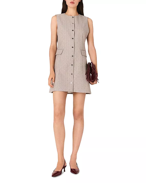 Короткое платье-костюм со стразами Maje, серый
Короткое платье-костюм со стразами Maje, серый