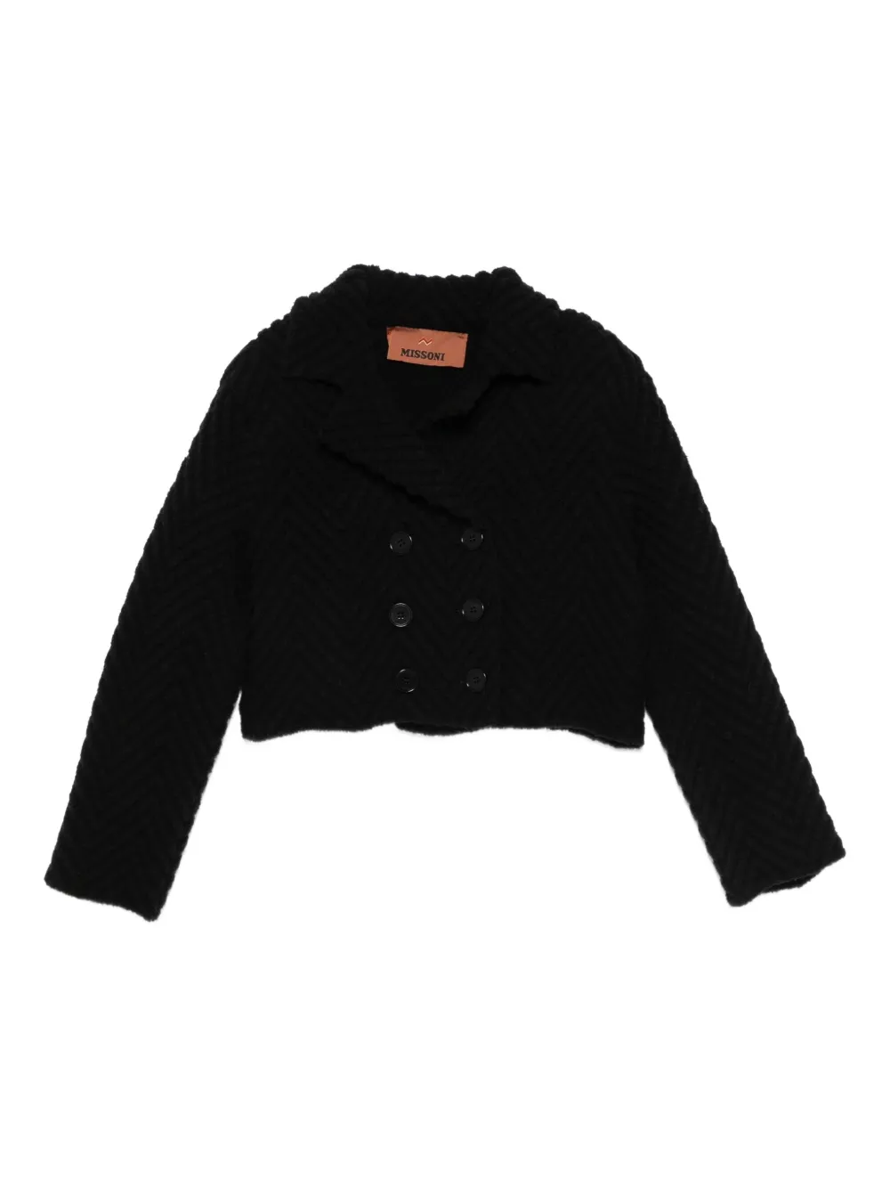 Двубортная куртка с узором в елочку Missoni Kids, черный
Двубортная куртка с узором в елочку Missoni Kids, черный