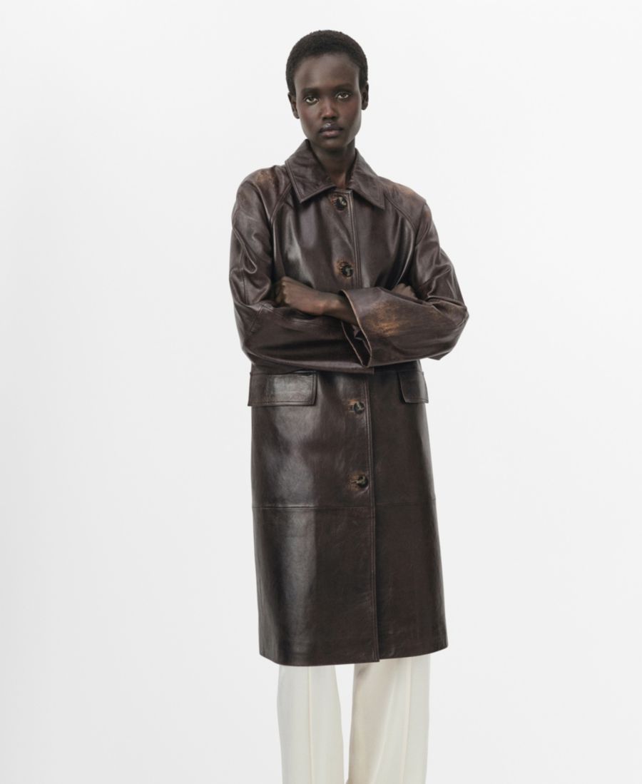 Женское кожаное пальто в пол MANGO, Brown
Женское кожаное пальто в пол MANGO, Brown