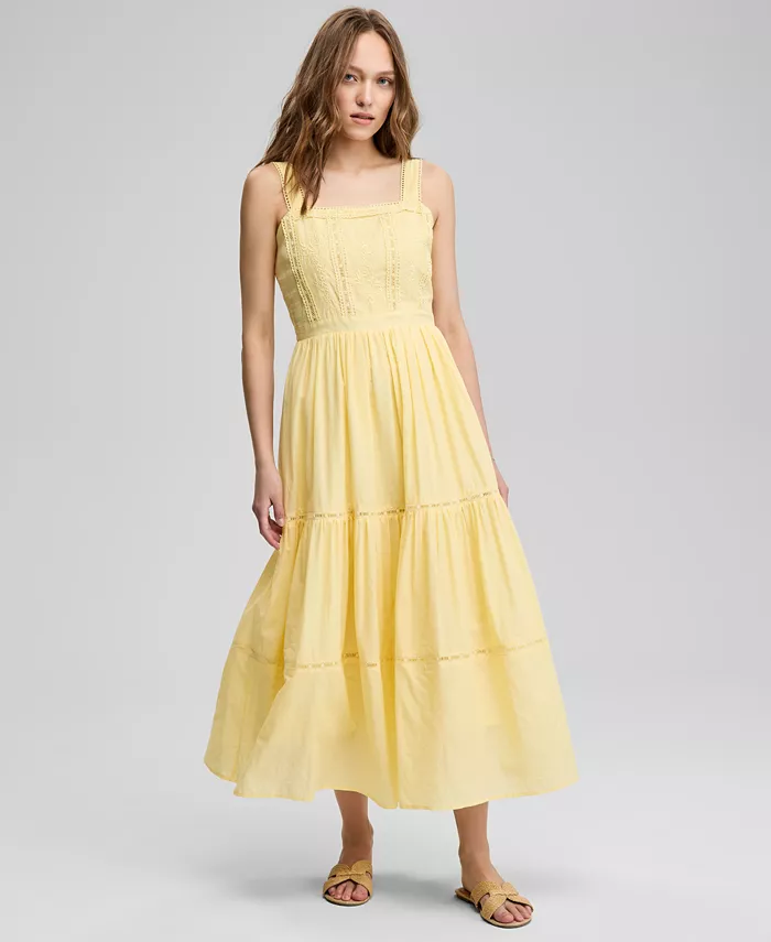 Женское вышитое хлопковое макси-платье And Now This, желтый
Женское вышитое хлопковое макси-платье And Now This, желтый