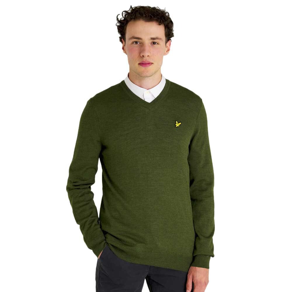 Свитер Lyle & Scott Tonal Eagle V Neck, зеленый 
Свитер Lyle & Scott Tonal Eagle V Neck, зеленый