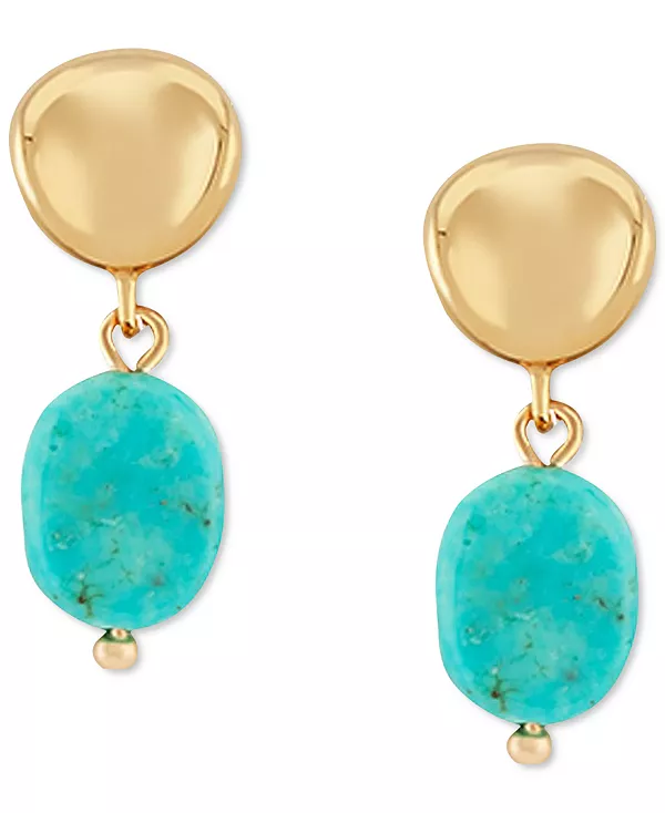 Скульптурные серьги-подвески из 14-каратного золота с бирюзой и самородками Macy'S, turquoise
Скульптурные серьги-подвески из 14-каратного золота с бирюзой и самородками Macy'S, turquoise