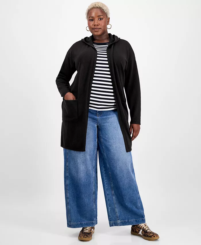 Кардиган больших размеров с капюшоном из 100% кашемира Charter Club, черный
Кардиган больших размеров с капюшоном из 100% кашемира Charter Club, черный