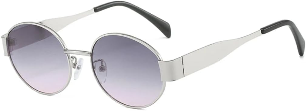 Овальные солнцезащитные очки для женщин, модные, в металлической оправе, с защитой от УФ-излучения UV400; модные солнцезащитные очки для мужчин с градиентным покрытием UUPTTPL, Silver Gray Pink
Овальные солнцезащитные очки для женщин, модные, в металлической оправе, с защитой от УФ-излучения UV400; модные солнцезащитные очки для мужчин с градиентным покрытием UUPTTPL, Silver Gray Pink