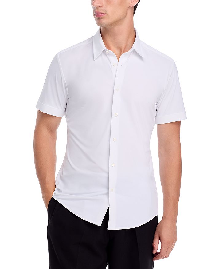 Рубашка Performance Roan Slim Fit на пуговицах BOSS, белый 
Рубашка Performance Roan Slim Fit на пуговицах BOSS, белый