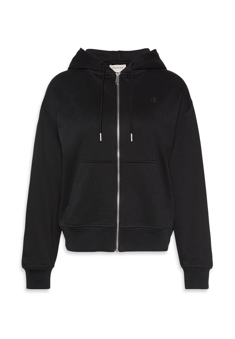 Толстовка с капюшоном на молнии Calvin Klein Jeans, черный 
Толстовка с капюшоном на молнии Calvin Klein Jeans, черный