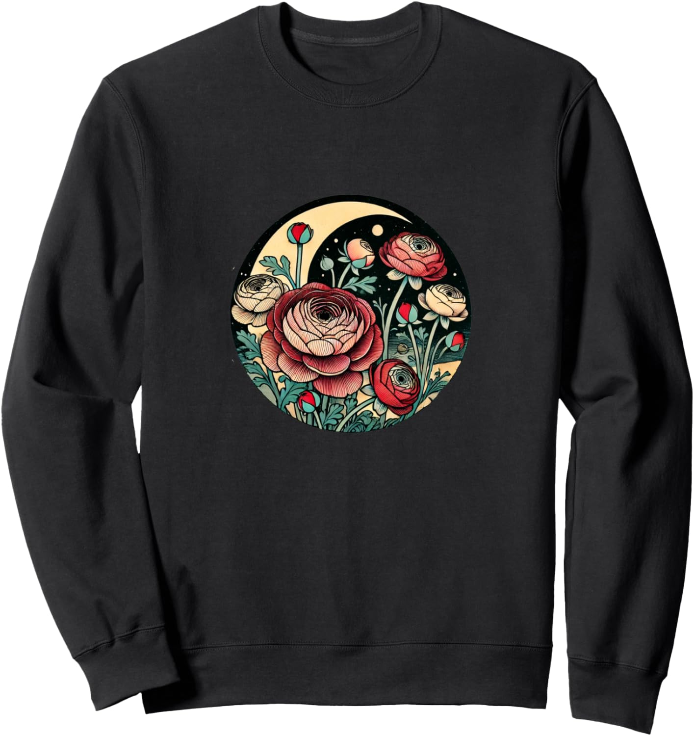 Иллюстрация луны и лютика, толстовка с цветочным рисунком Retro Moons Lovers Snugg, черный
Иллюстрация луны и лютика, толстовка с цветочным рисунком Retro Moons Lovers Snugg, черный