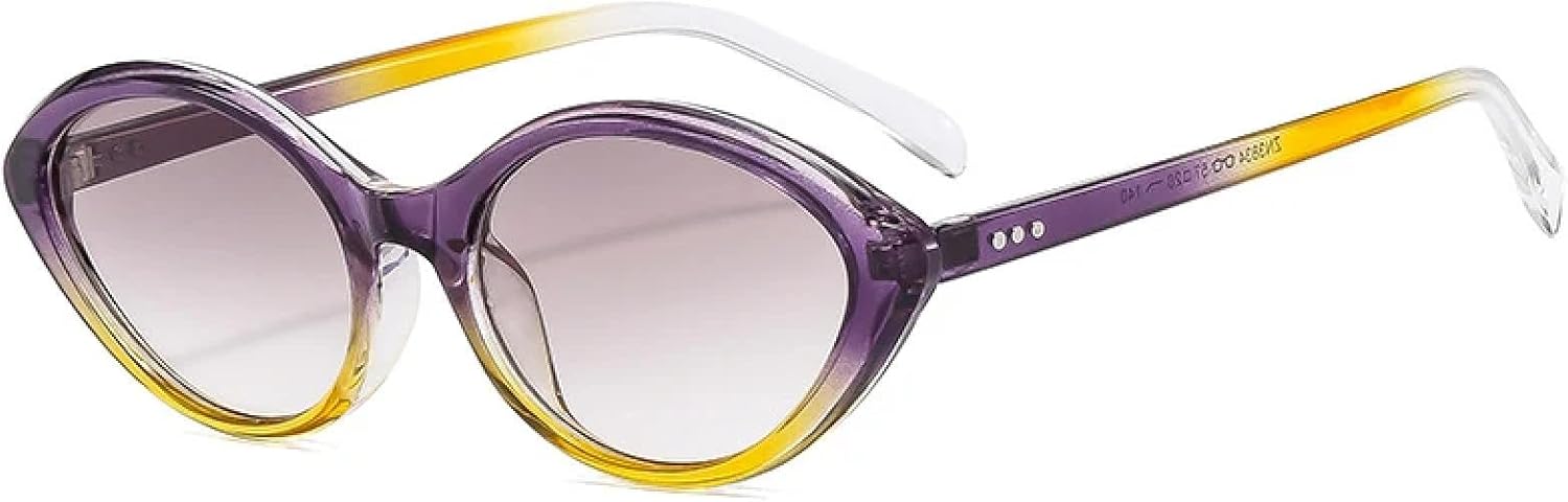 Модные маленькие солнцезащитные очки «кошачий глаз» для женщин, модные солнцезащитные очки с градиентным покрытием UV400, винтажные очки с заклепками для мужчин HHZZYVY, Purple Yellow Gray
Модные маленькие солнцезащитные очки «кошачий глаз» для женщин, модные солнцезащитные очки с градиентным покрытием UV400, винтажные очки с заклепками для мужчин HHZZYVY, Purple Yellow Gray