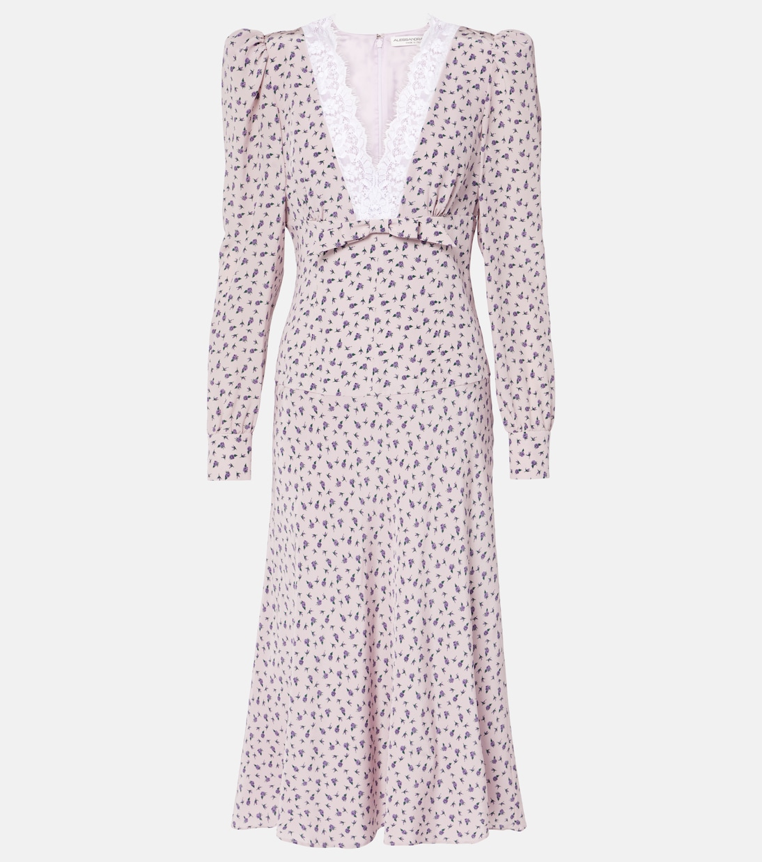 Шелковое платье миди с цветочным кружевом Alessandra Rich, Lilac Violet
Шелковое платье миди с цветочным кружевом Alessandra Rich, Lilac Violet