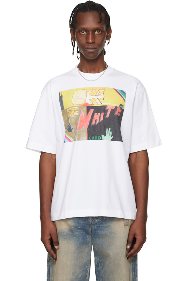 Off-White Белая футболка для скейтбординга с логотипом Gregory Shimada Edition
Off-White Белая футболка для скейтбординга с логотипом Gregory Shimada Edition