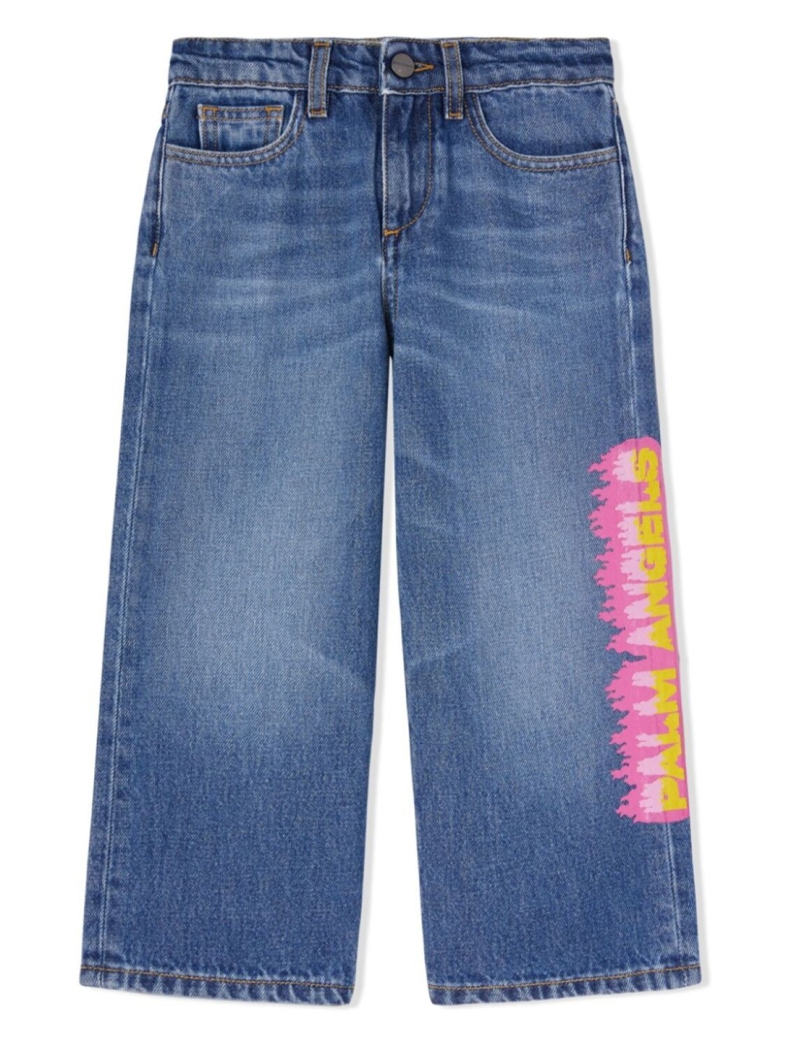 Palm Angels Kids широкие джинсы с логотипом, синий
Palm Angels Kids широкие джинсы с логотипом, синий