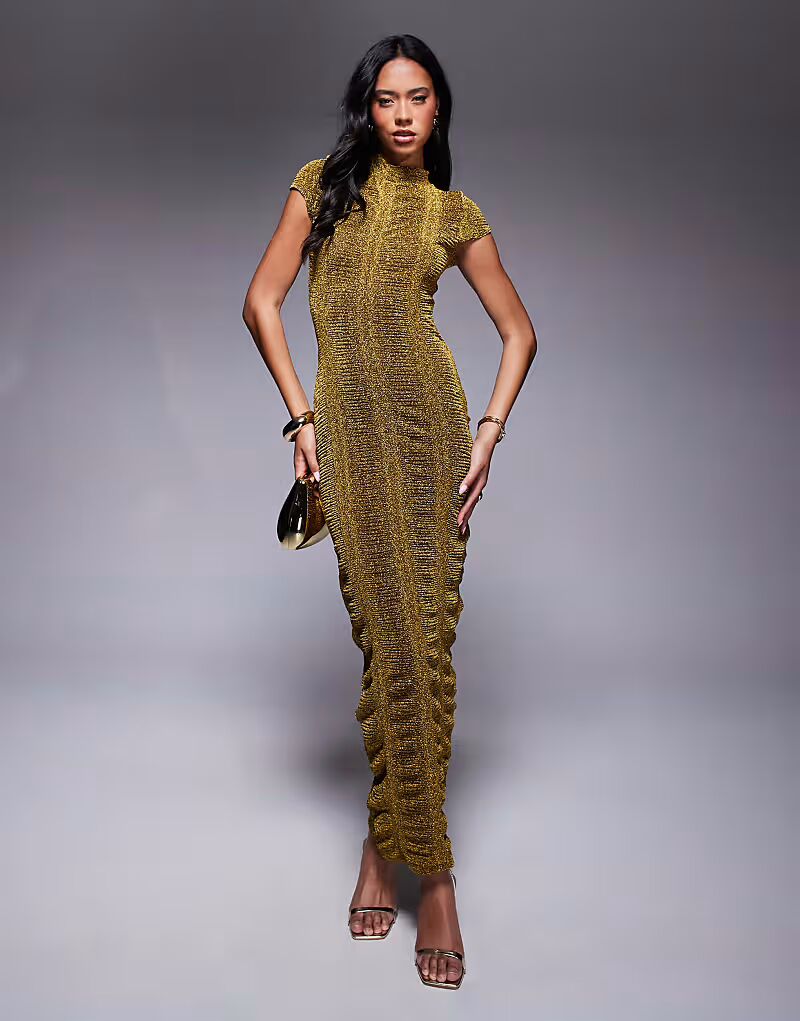 ASOS DESIGN ребристое миди облегающее платье с рукавами-крылышками золотистого цвета
ASOS DESIGN ребристое миди облегающее платье с рукавами-крылышками золотистого цвета