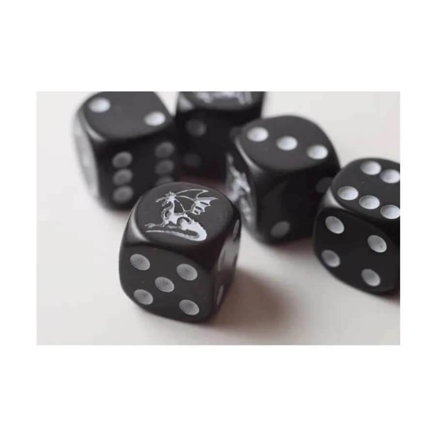 d6 Кубики Дракона, черные с белым (5), Dice - Animal
d6 Кубики Дракона, черные с белым (5), Dice - Animal