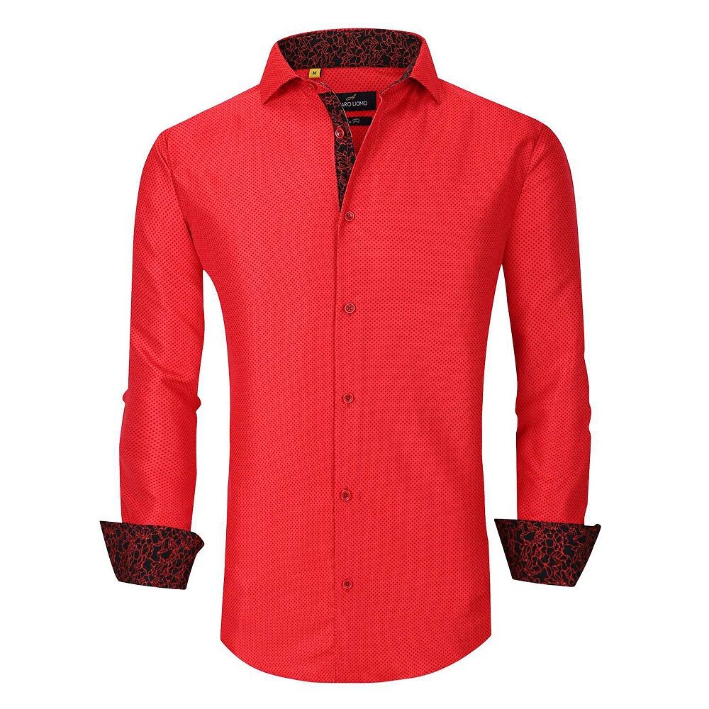 Azaro Uomo Для мужчин приталенный крой, эластичный в четырех направлениях, с длинными рукавами и геометрическим рисунком, на пуговицах, цвет Red Polka Dot
Azaro Uomo Для мужчин приталенный крой, эластичный в четырех направлениях, с длинными рукавами и геометрическим рисунком, на пуговицах, цвет Red Polka Dot