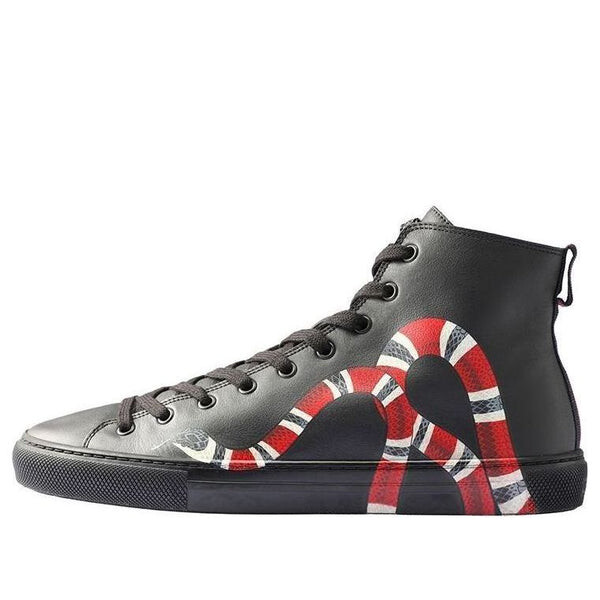 Кроссовки leather high top 'snake' Gucci, черный 
Кроссовки leather high top 'snake' Gucci, черный
