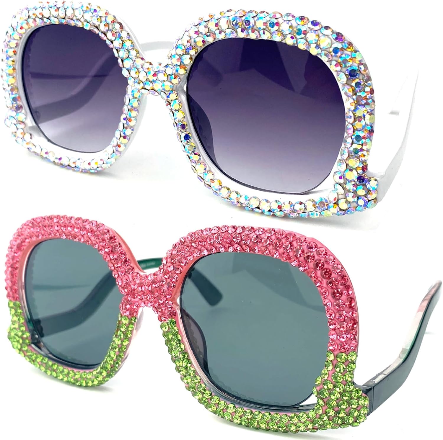 Модные овальные солнцезащитные очки со стразами для женщин, большие градиентные очки с защитой от УФ-излучения UV400, трендовые блестящие солнцезащитные очки с бриллиантами mincl, 2pcs-white&pink
Модные овальные солнцезащитные очки со стразами для женщин, большие градиентные очки с защитой от УФ-излучения UV400, трендовые блестящие солнцезащитные очки с бриллиантами mincl, 2pcs-white&pink