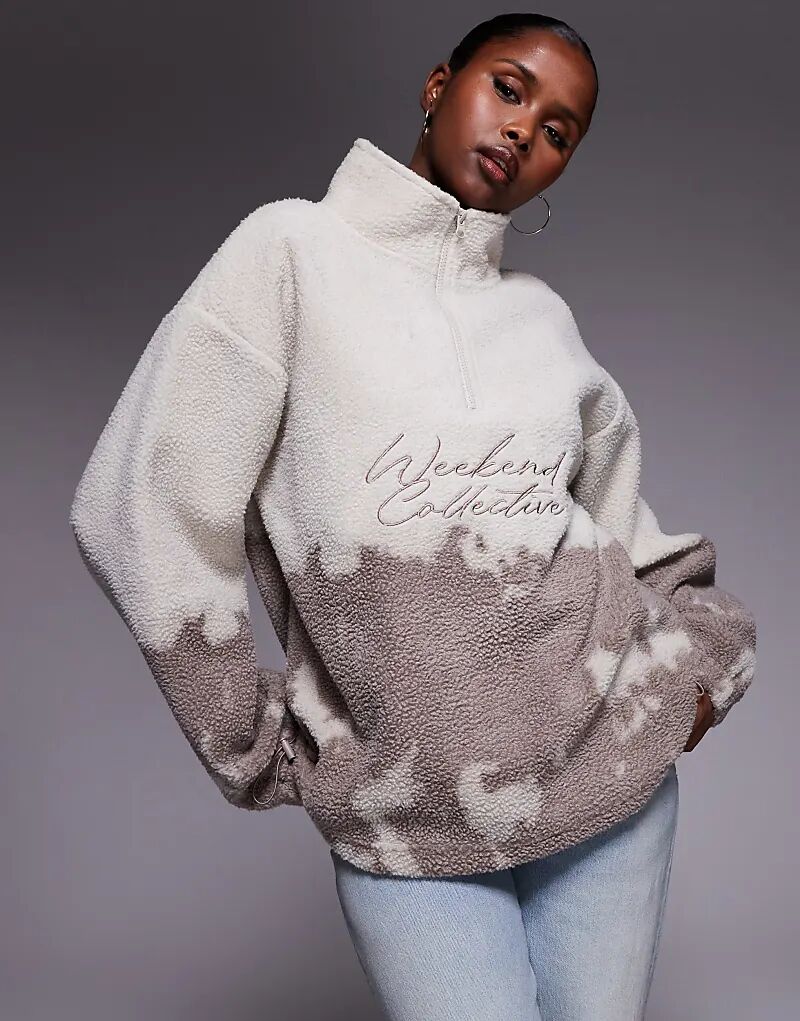 Weekend Collective свободный флисовый жакет на молнии с логотипом в кремово-коричневом цвете с эффектом омбре
Weekend Collective свободный флисовый жакет на молнии с логотипом в кремово-коричневом цвете с эффектом омбре