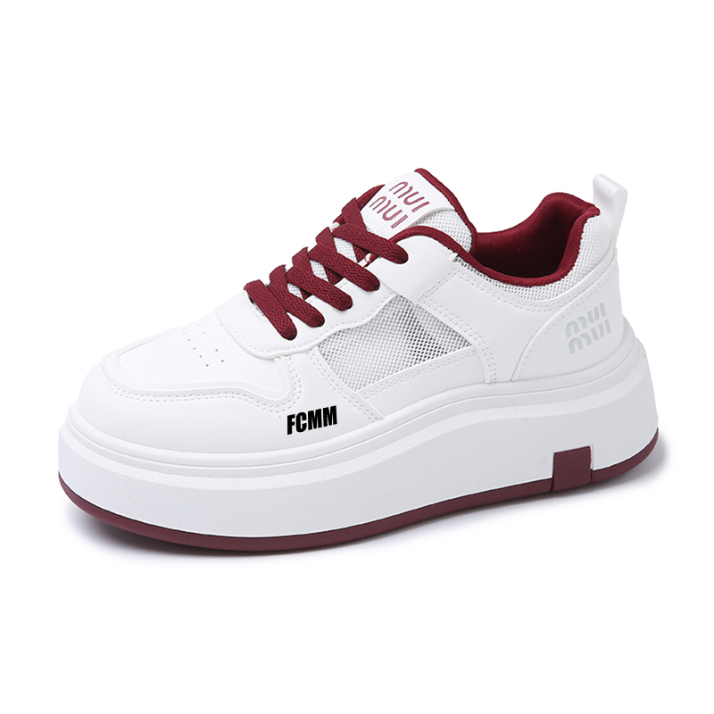 Кроссовки для бега, увеличивающие рост, противоскользящие, износостойкие, дышащие, детские FCMM, белый/красный 
Кроссовки для бега, увеличивающие рост, противоскользящие, износостойкие, дышащие, детские FCMM, белый/красный
