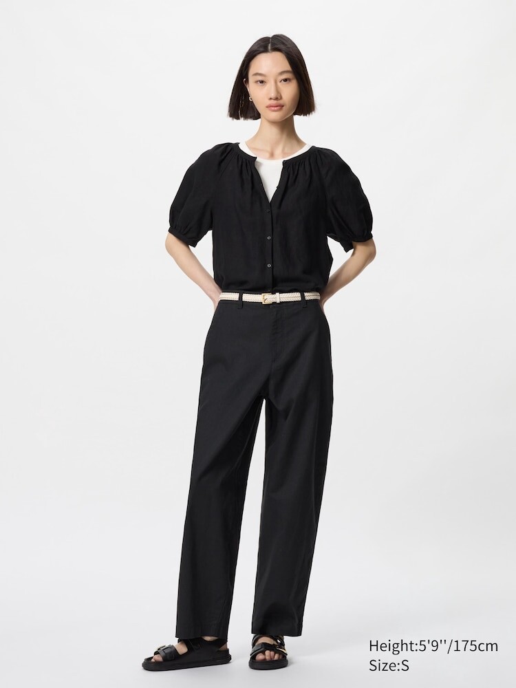 Льняные хлопковые зауженные брюки Uniqlo, цвет 09 черный
Льняные хлопковые зауженные брюки Uniqlo, цвет 09 черный